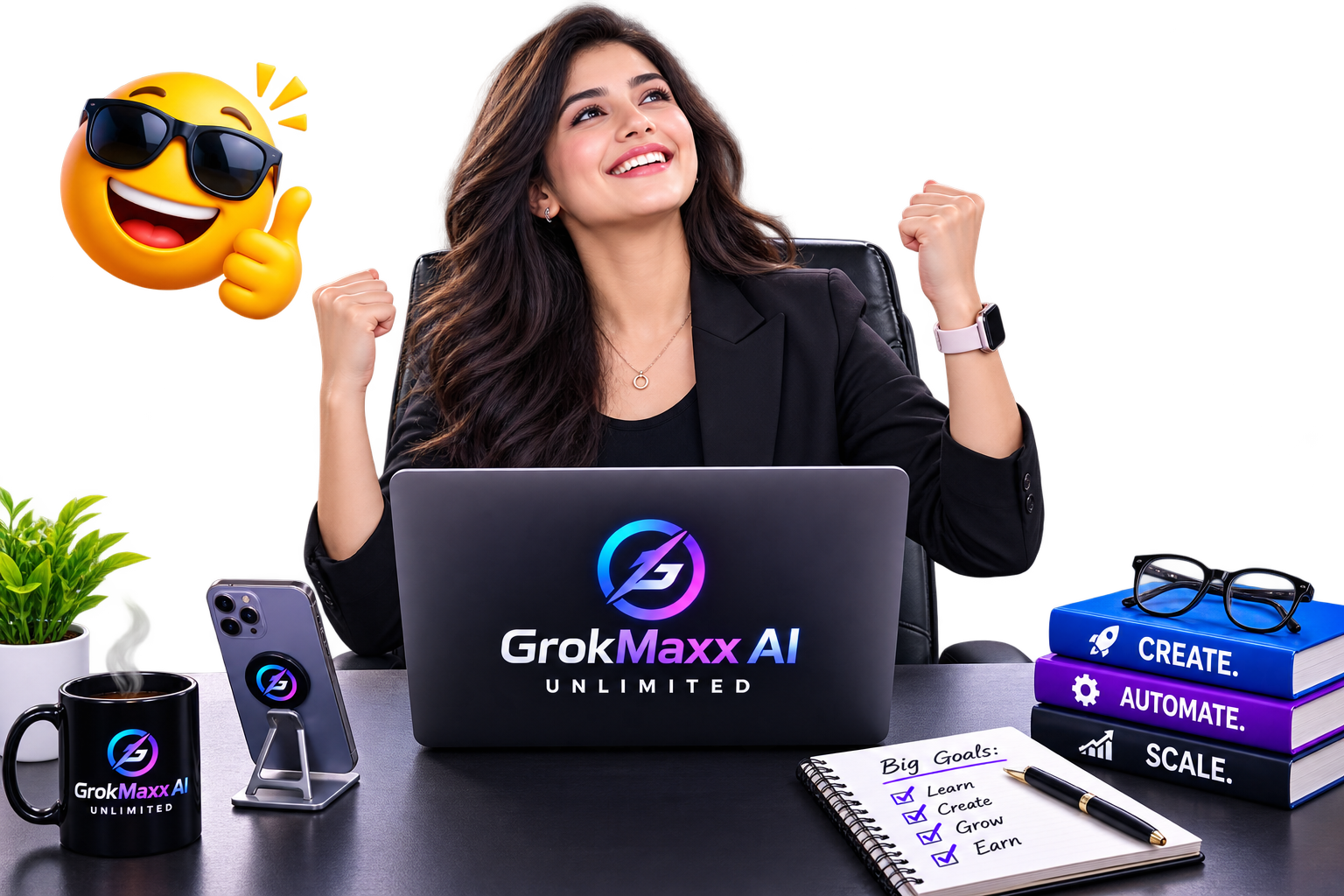 Grokmaxx AI Unlimited Freedom Graphic Showcase